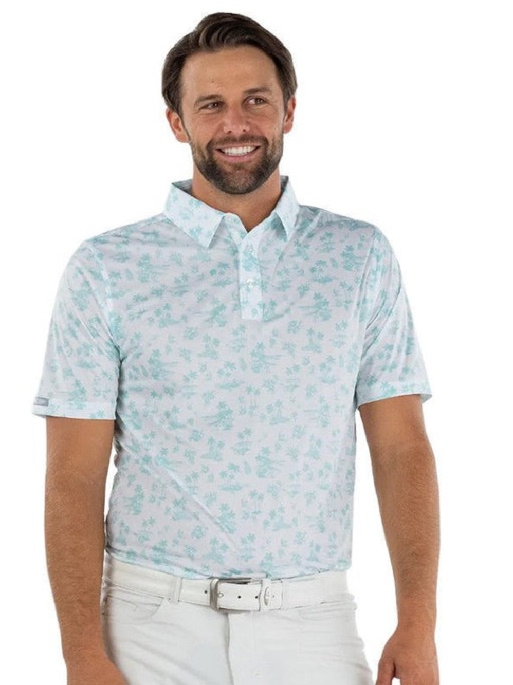 Straight Down Aloha Golf Polo Large